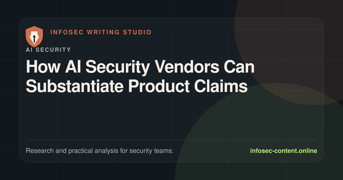 How AI Security Vendors Can Substantiate Product Claims, Infosec Writing Studio article image
