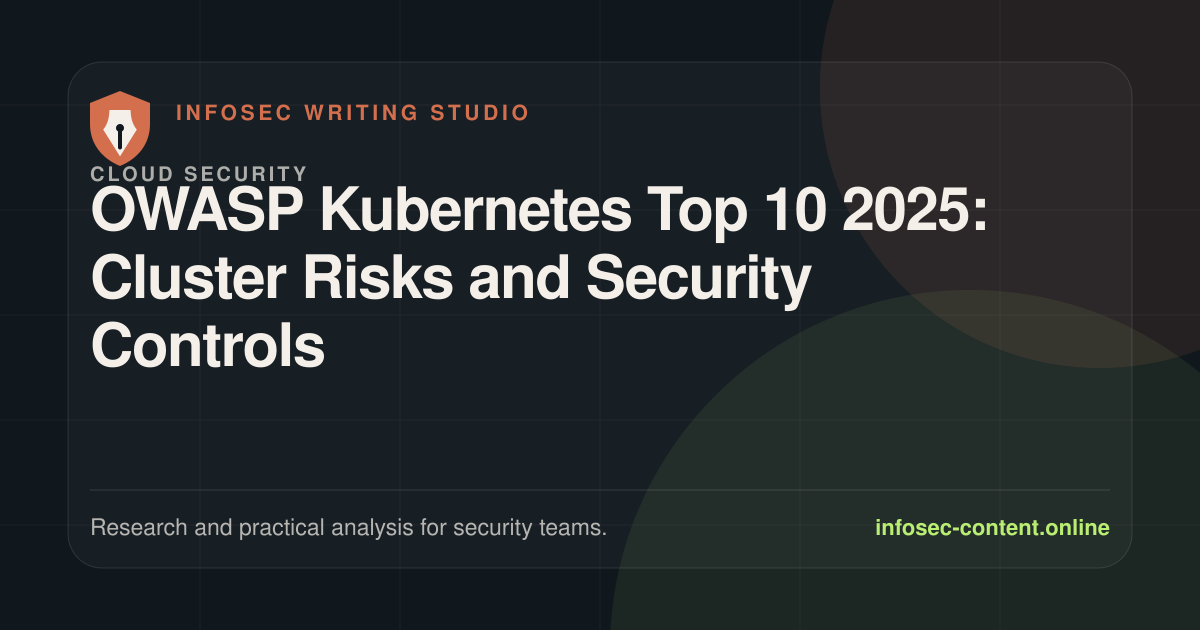 OWASP Kubernetes Top 10 2025: Cluster Risks and Security Controls, Infosec Writing Studio article image