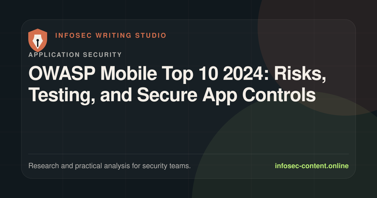 OWASP Mobile Top 10 2024: Risks, Testing, and Secure App Controls, Infosec Writing Studio article image