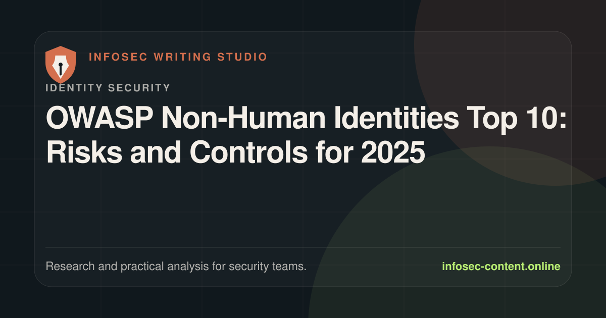 OWASP Non-Human Identities Top 10: Risks and Controls for 2025, Infosec Writing Studio article image