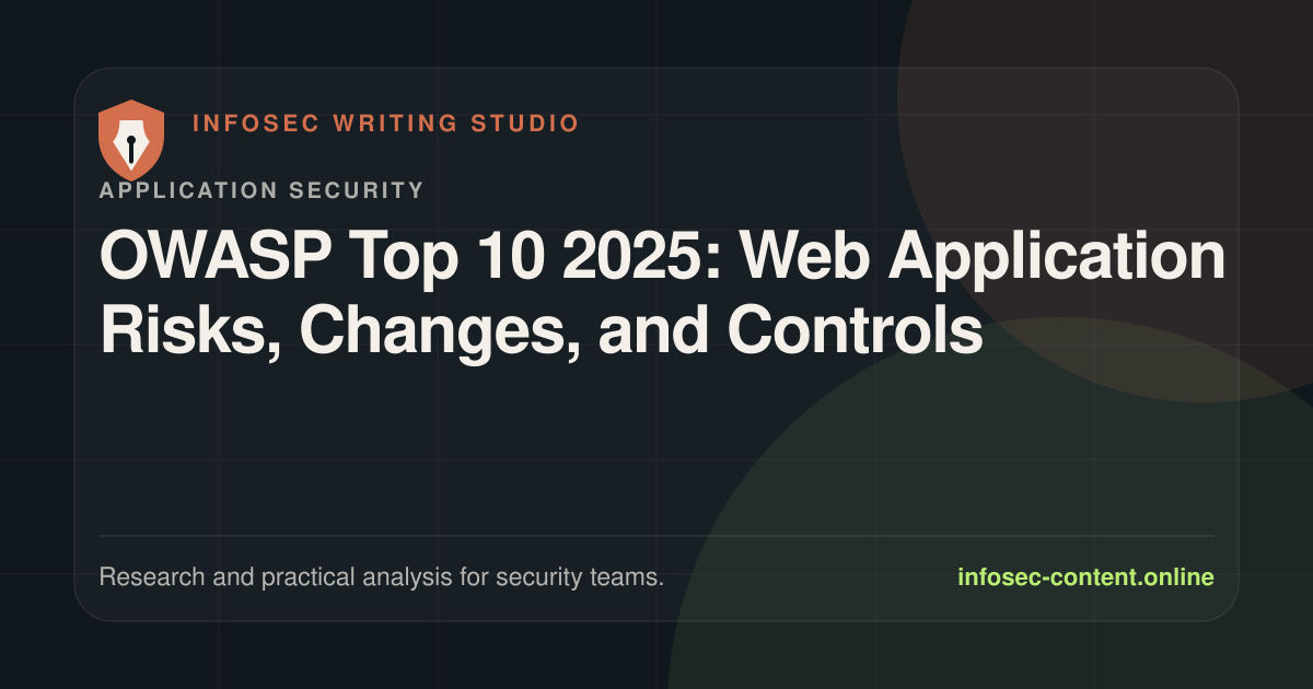 OWASP Top 10 2025: Web Application Risks, Changes, and Controls, Infosec Writing Studio article image