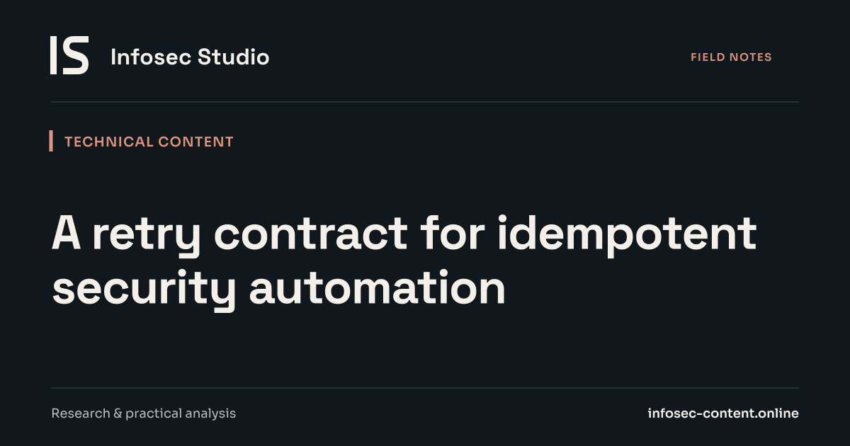 A retry contract for idempotent security automation, Infosec Writing Studio article image